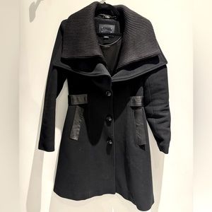 Mackage Black Thigh/Knee Length Coat (Size Medium)